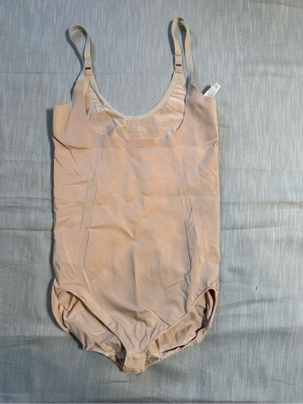 SPANX Open Bust Bodysuit Shapewear Suit Your Fancy Beige Tan Nude
